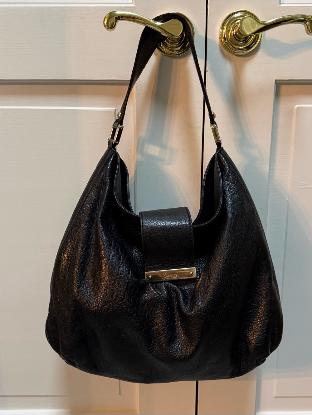 Vintage Gucci Guccissima black bag